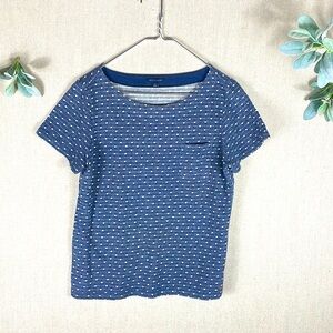 Tommy Hilfiger > Navy White Polka Dota and Stripes Short Sleeve Shirt